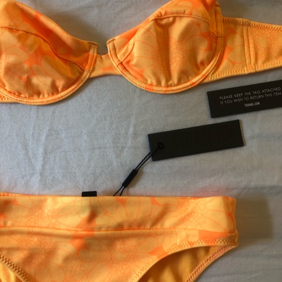 Triangl bikini bathing suit tangerine floral - Picture 3 of 8